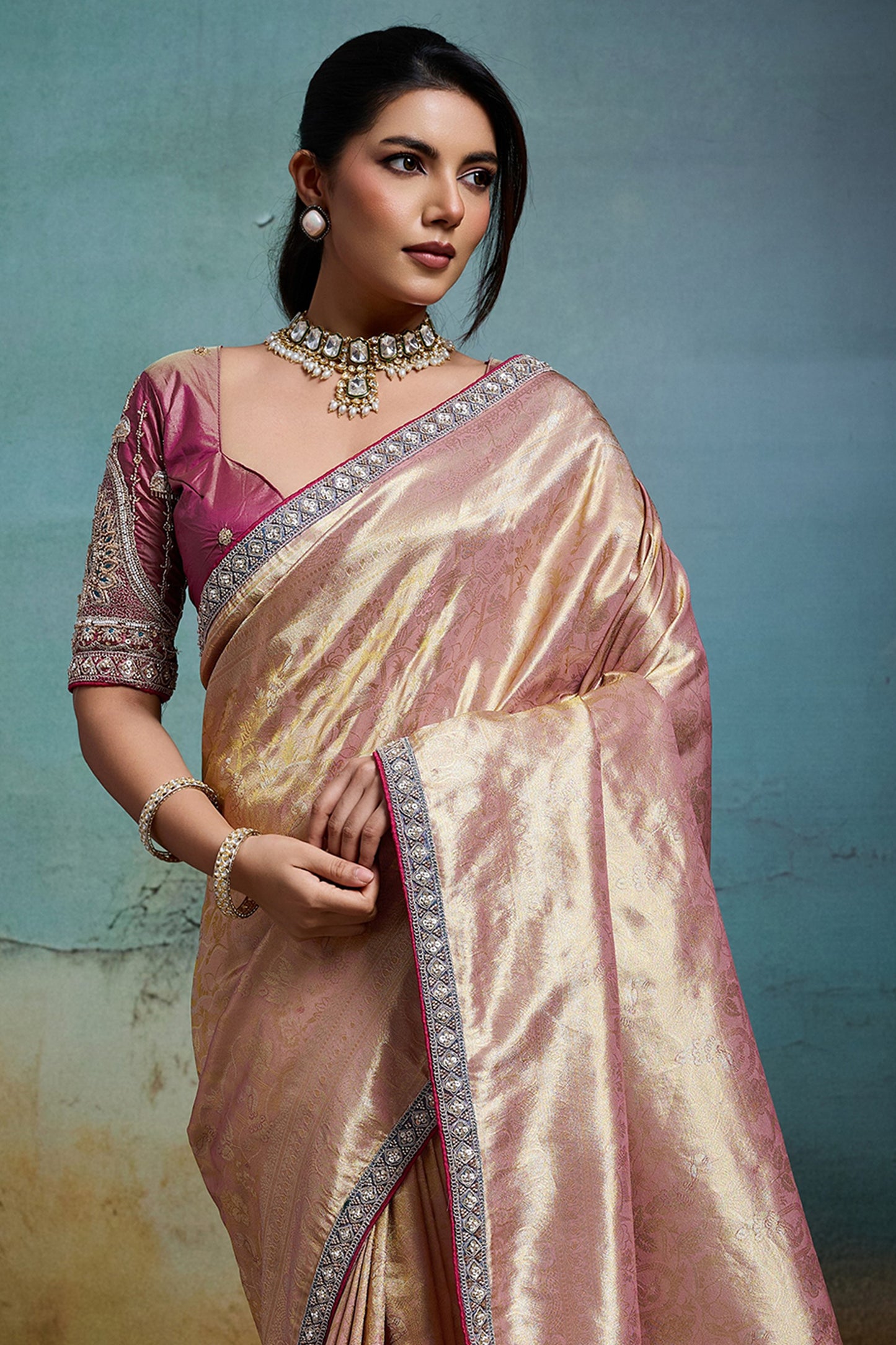 Pink Woven Tissue Banarasi Saree-SAR12818_5_SareeButa.com