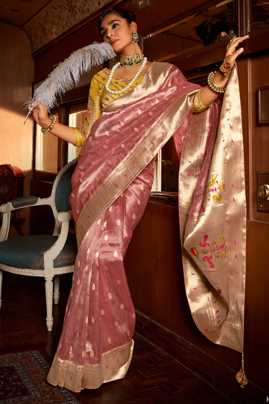 Pink Woven Tissue Paithani Saree-ZB134644_1_SareeButa.com