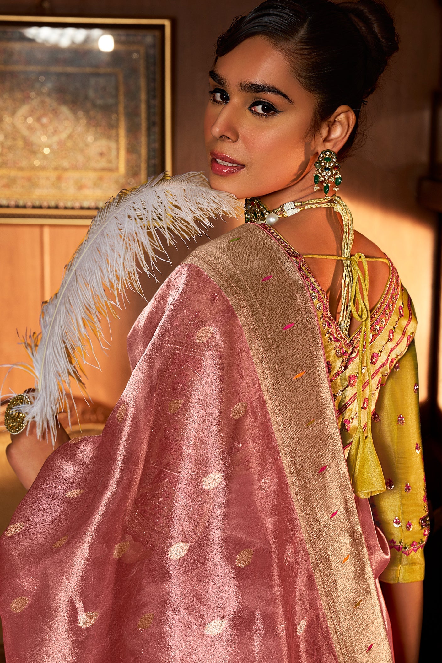 Pink Woven Tissue Paithani Saree-ZB134644_3_SareeButa.com