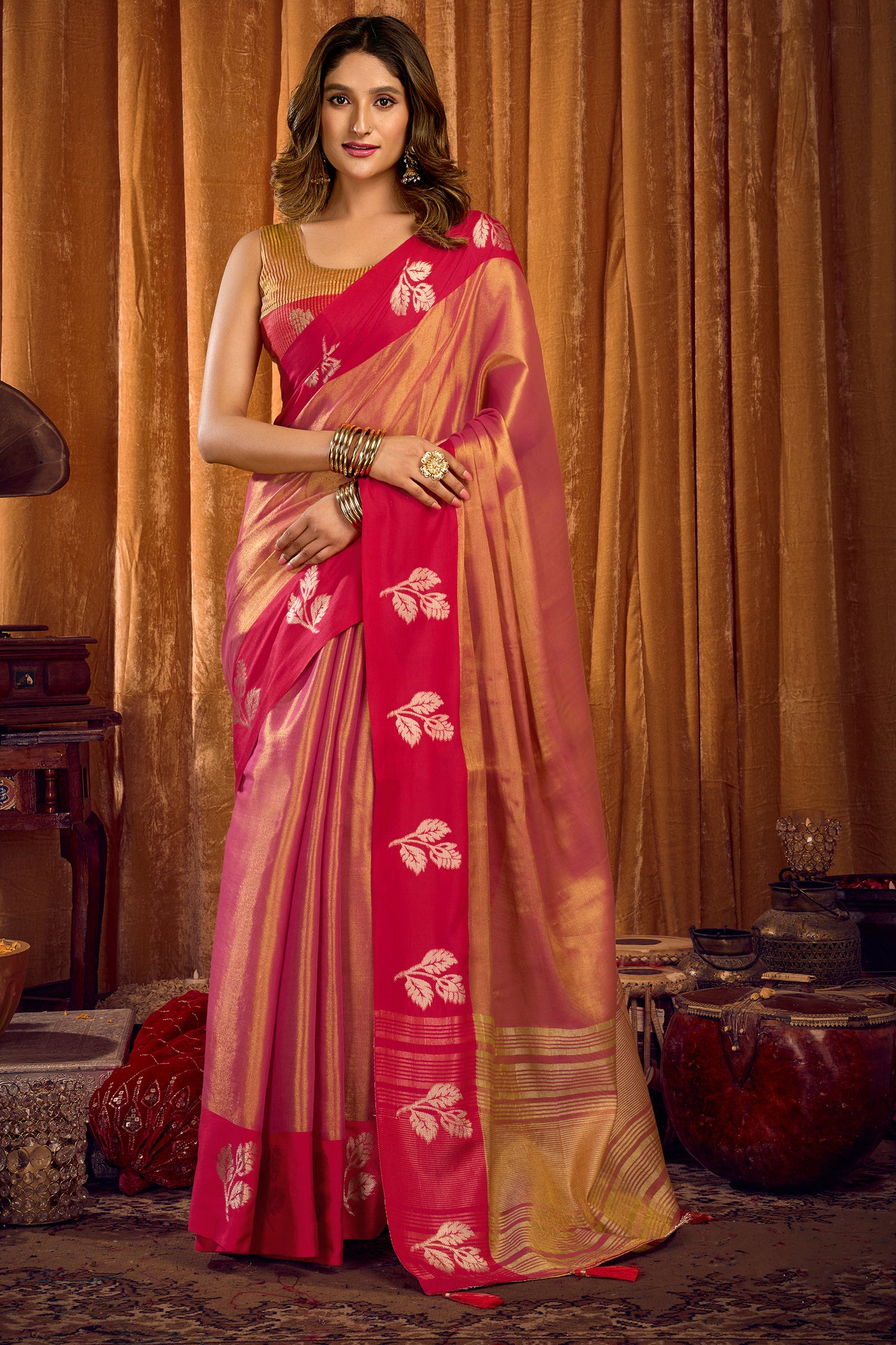 Pink Woven Tissue Saree-SAR12639_1_SareeButa.com