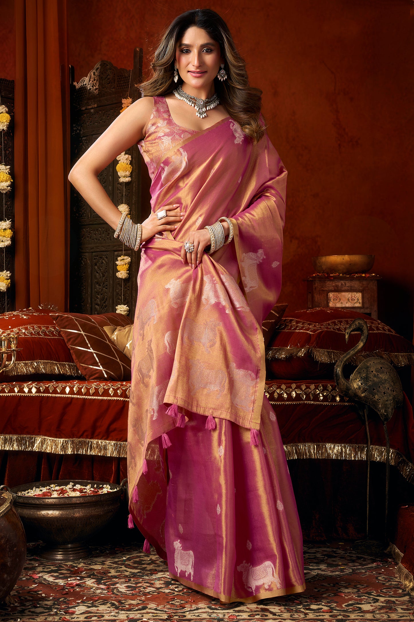 Pink Woven Tissue Saree-SAR12722_3_SareeButa.com
