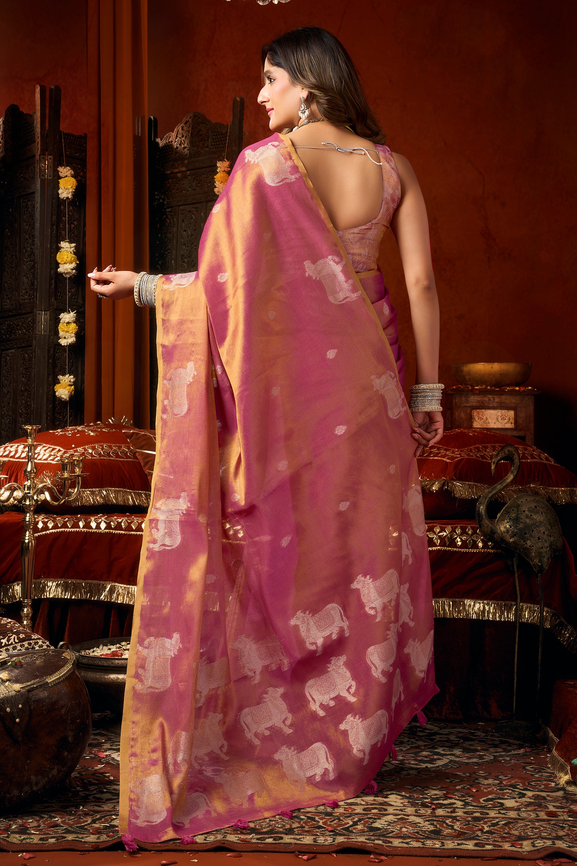 Pink Woven Tissue Saree-SAR12722_5_SareeButa.com