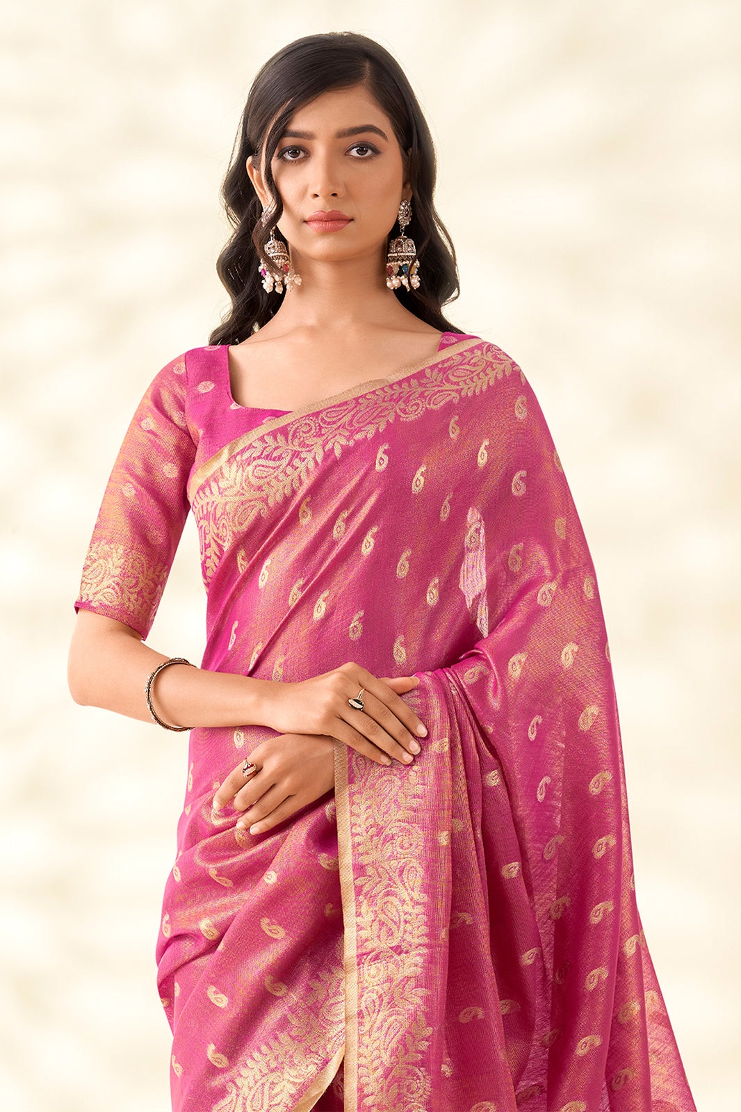 Pink Woven Tissue Silk Saree-SAR10003_4_SareeButa.com