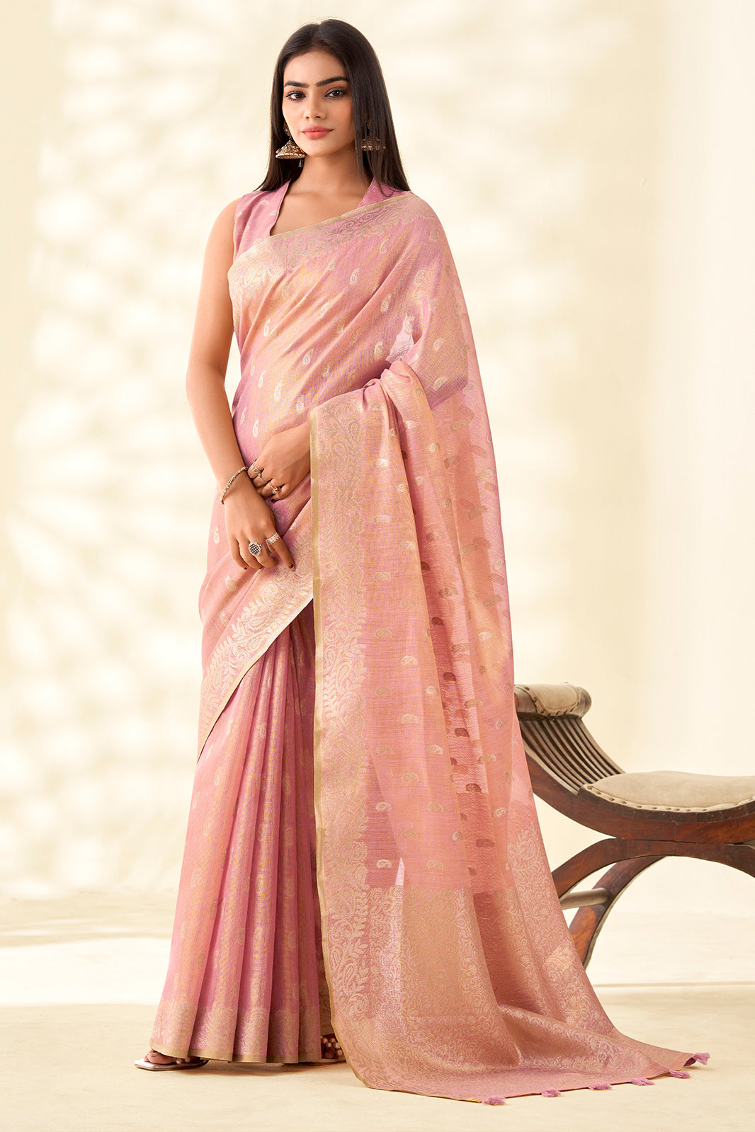 Pink Woven Tissue Silk Saree-SAR10005_1_SareeButa.com