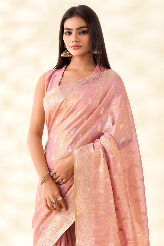 Pink Woven Tissue Silk Saree-SAR10005_2_SareeButa.com