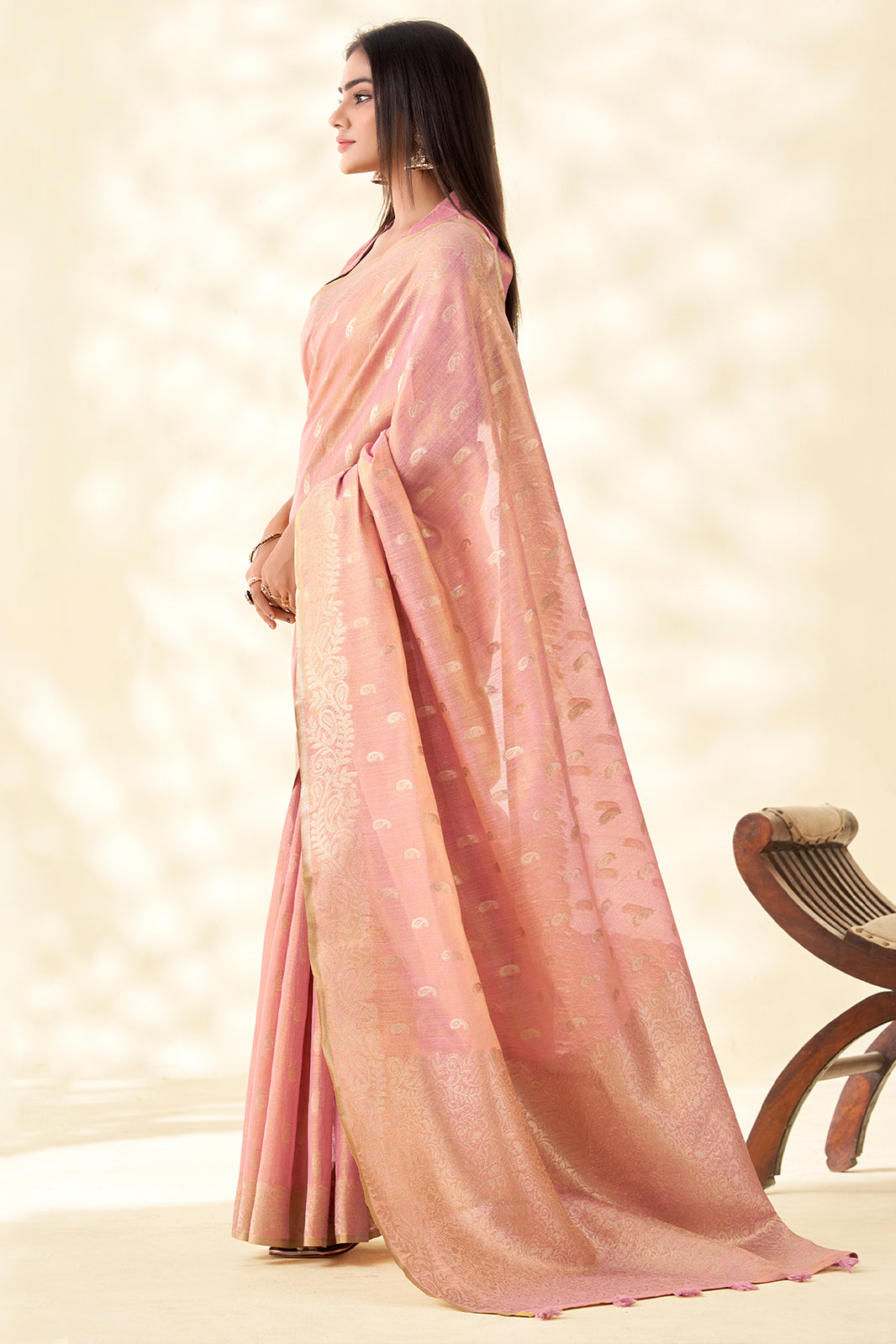 Pink Woven Tissue Silk Saree-SAR10005_4_SareeButa.com