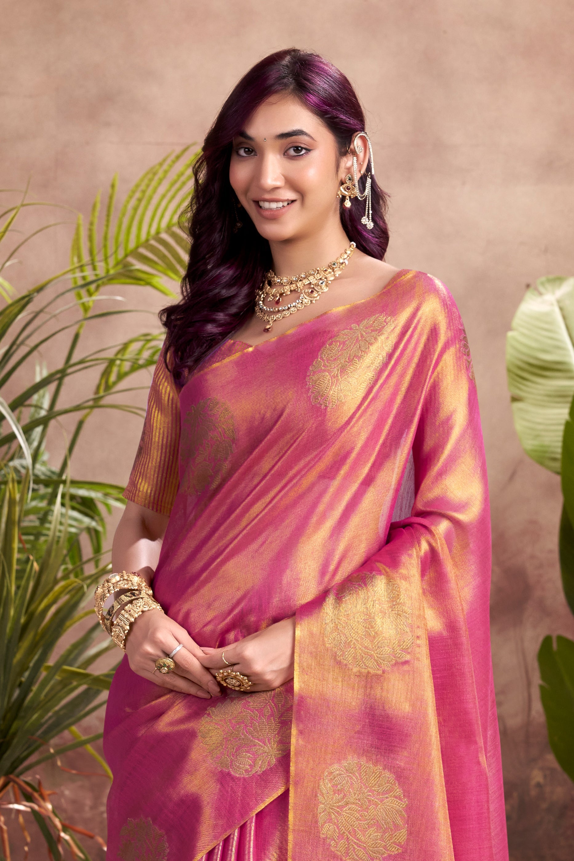 Pink Woven Tissue Silk Saree-SAR10013_2_SareeButa.com