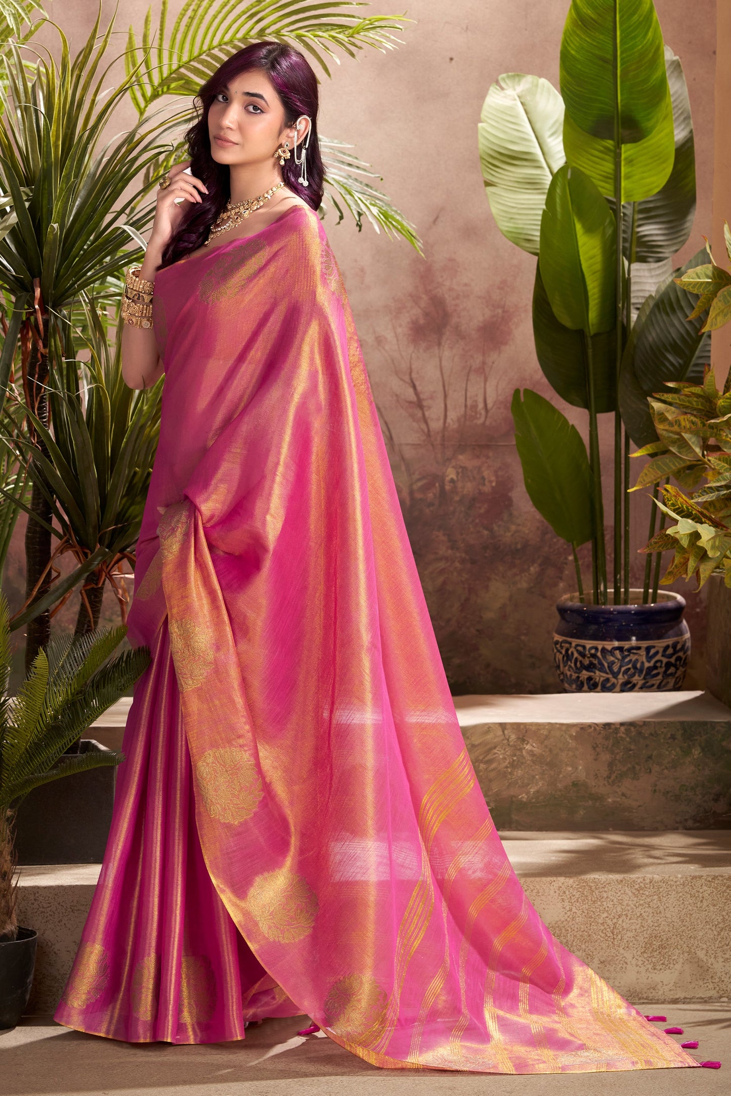 Pink Woven Tissue Silk Saree-SAR10013_4_SareeButa.com