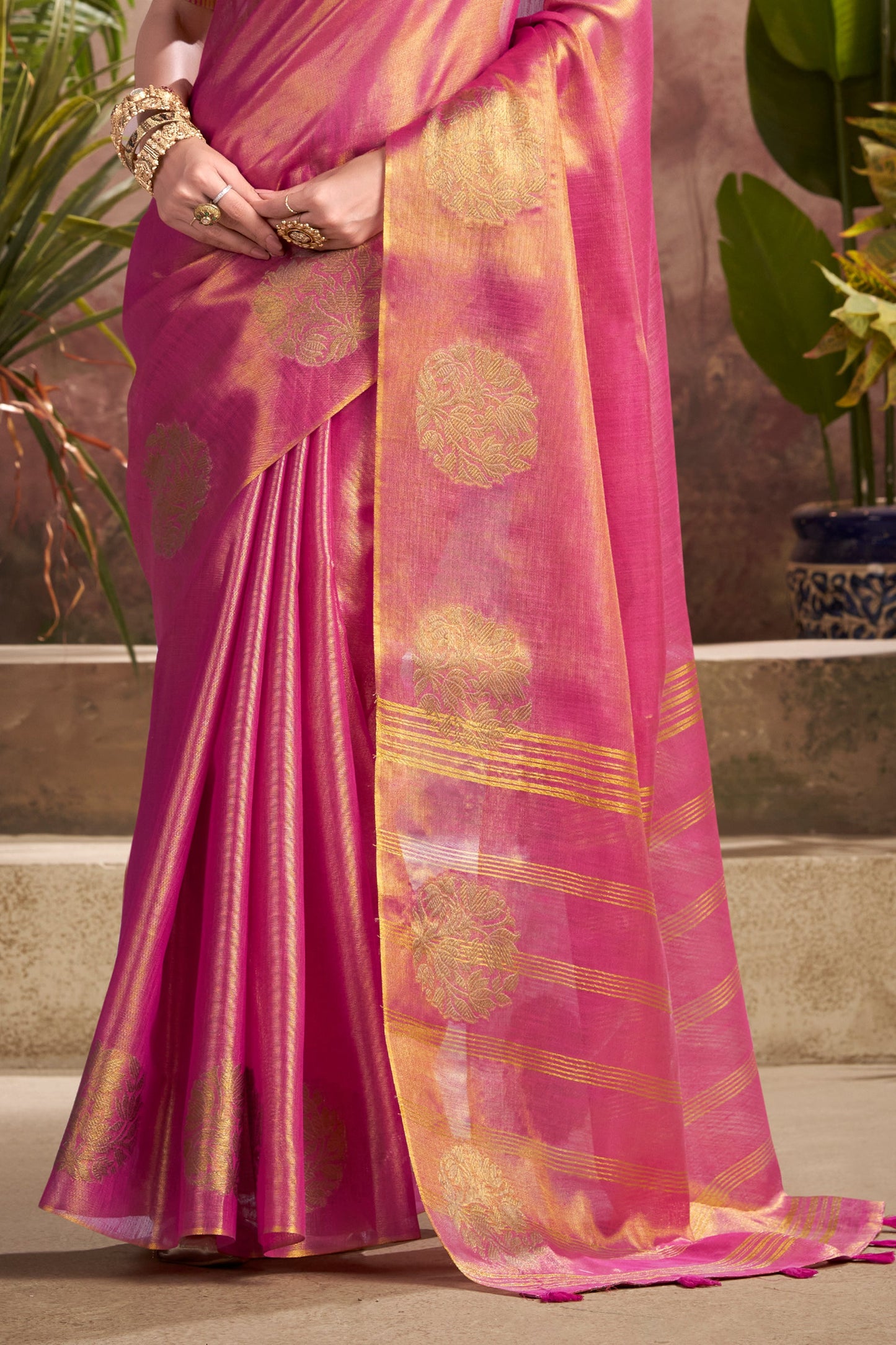 Pink Woven Tissue Silk Saree-SAR10013_5_SareeButa.com