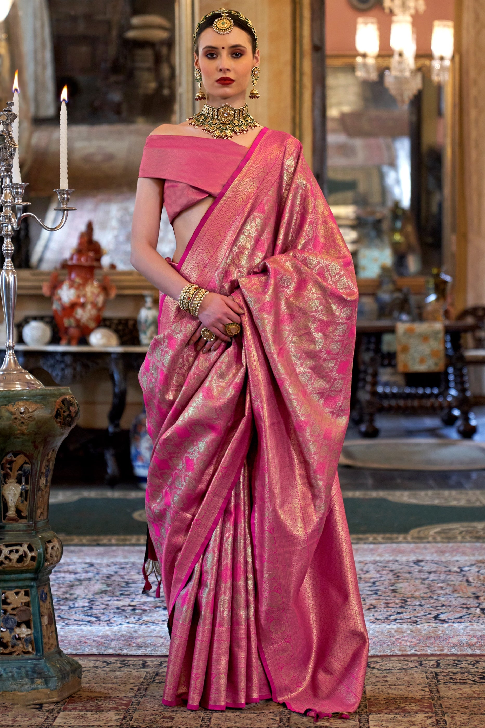 Pink Woven Tissue Silk Saree-SAR11319_1_SareeButa.com