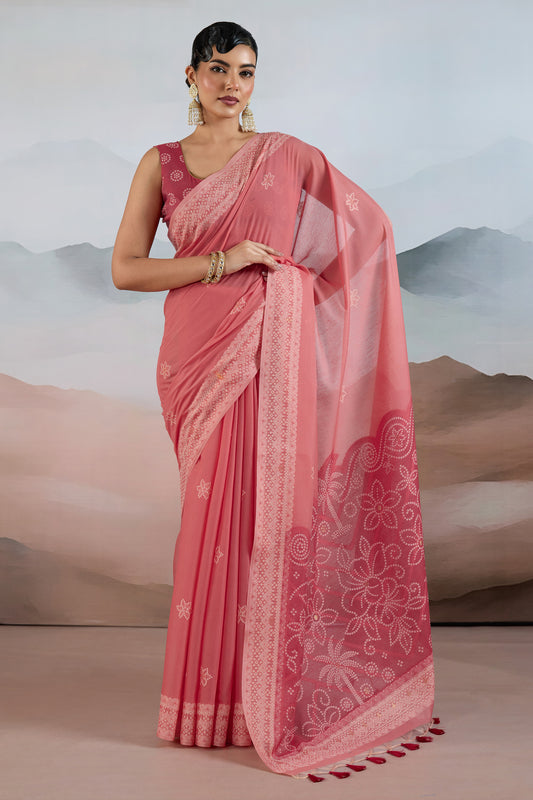 Pink Woven Viscose Cotton Saree-SAR12301_1_SareeButa.com