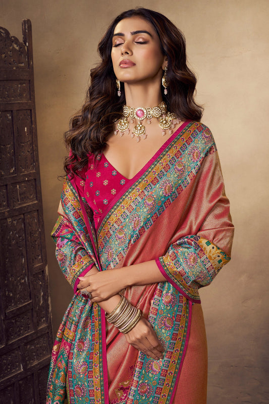 Pink Woven Viscose Silk Saree-SAR11018_2_SareeButa.com