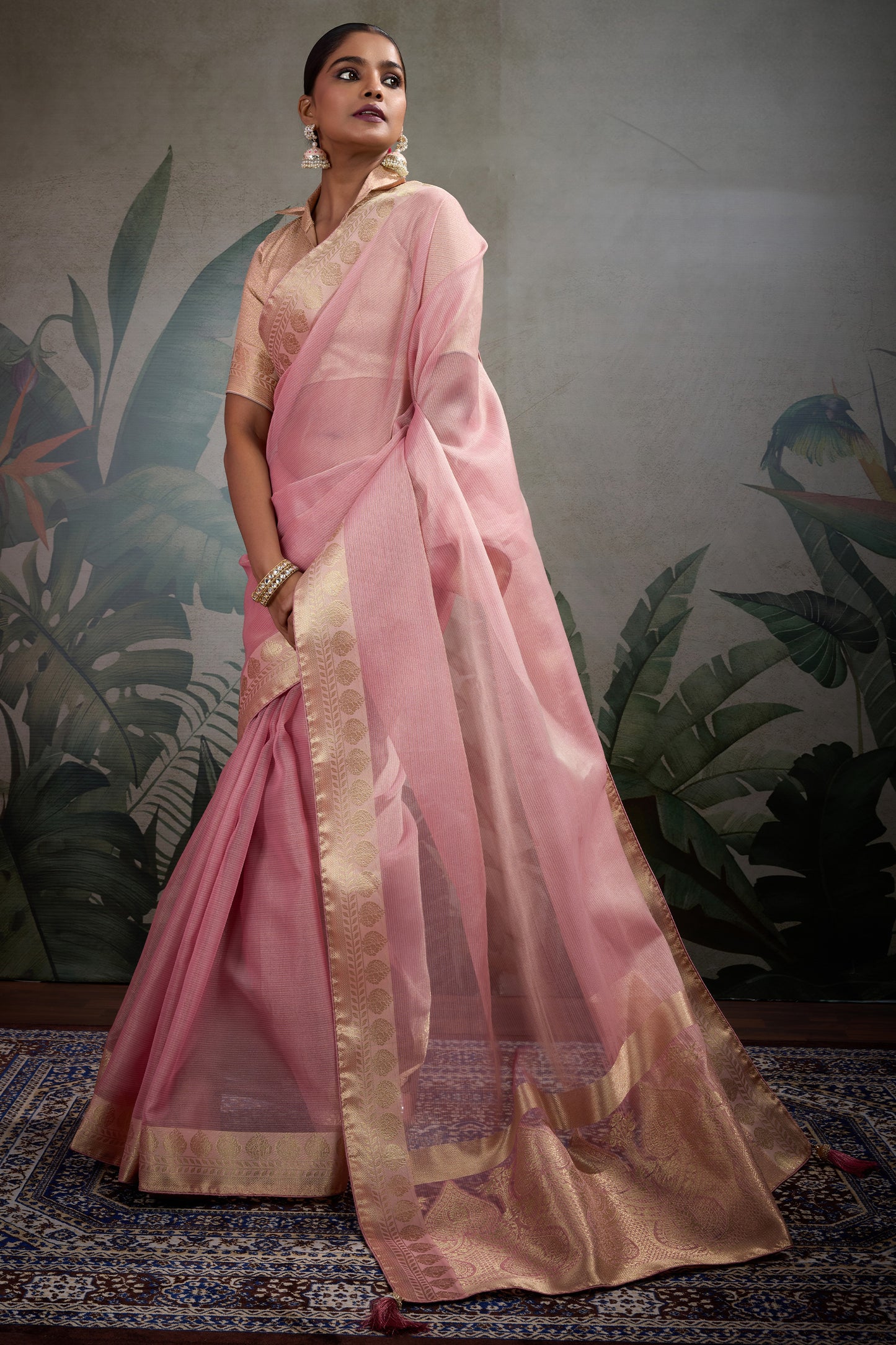 Pink Woven Zari Tissue Saree-SAR11811_1_SareeButa.com