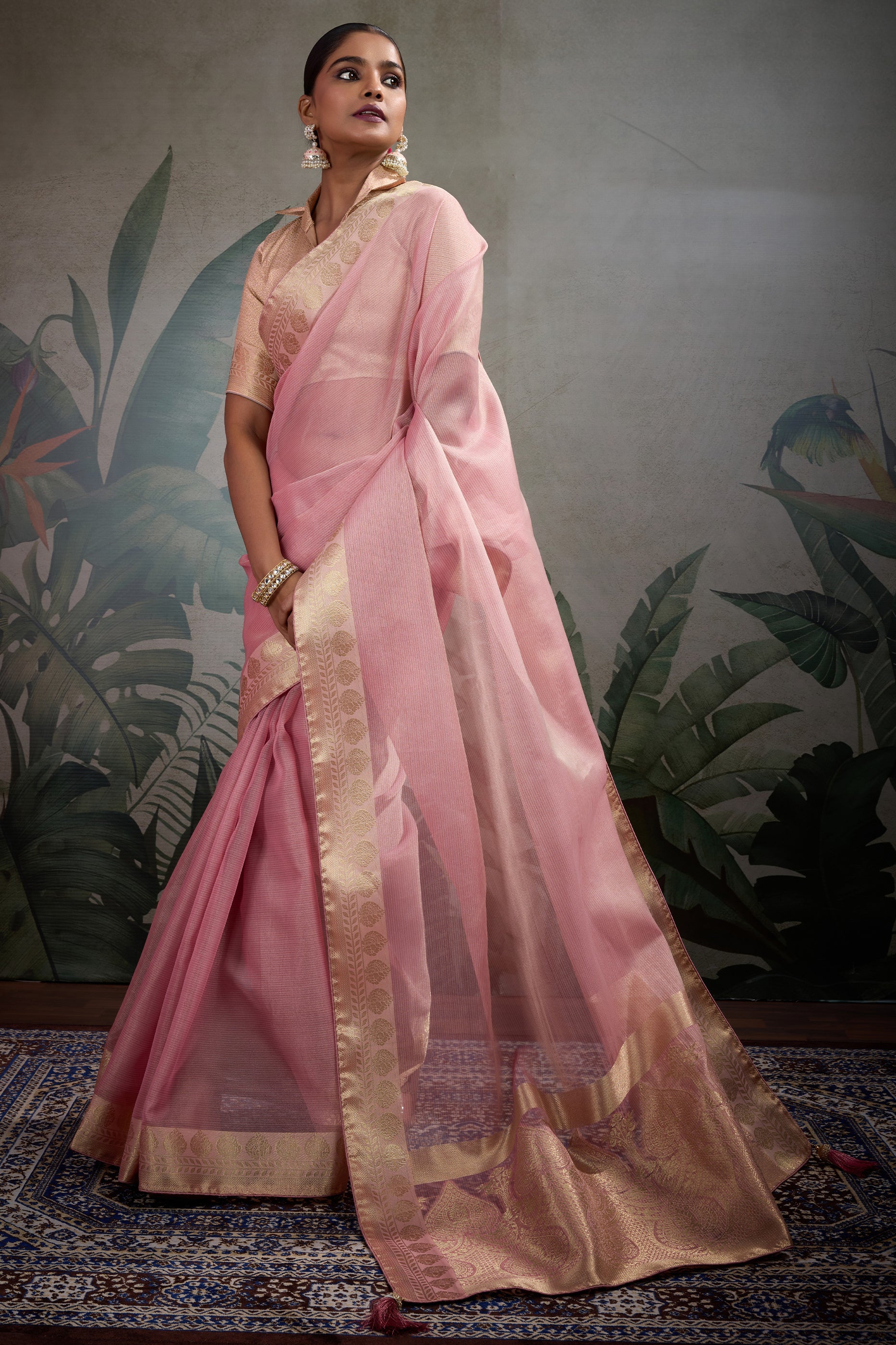 Pink Woven Zari Tissue Saree-SAR11811_1_SareeButa.com
