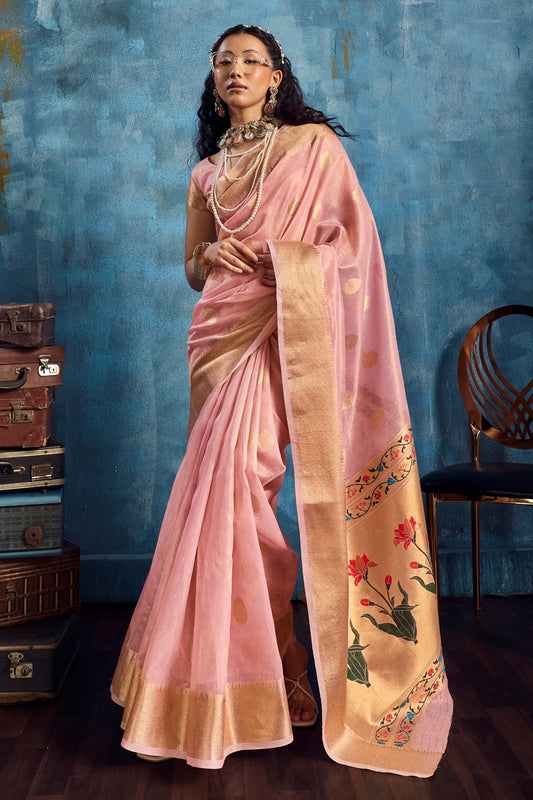 Pink Woven Zari Tissue Saree-SAR12354_1_SareeButa.com