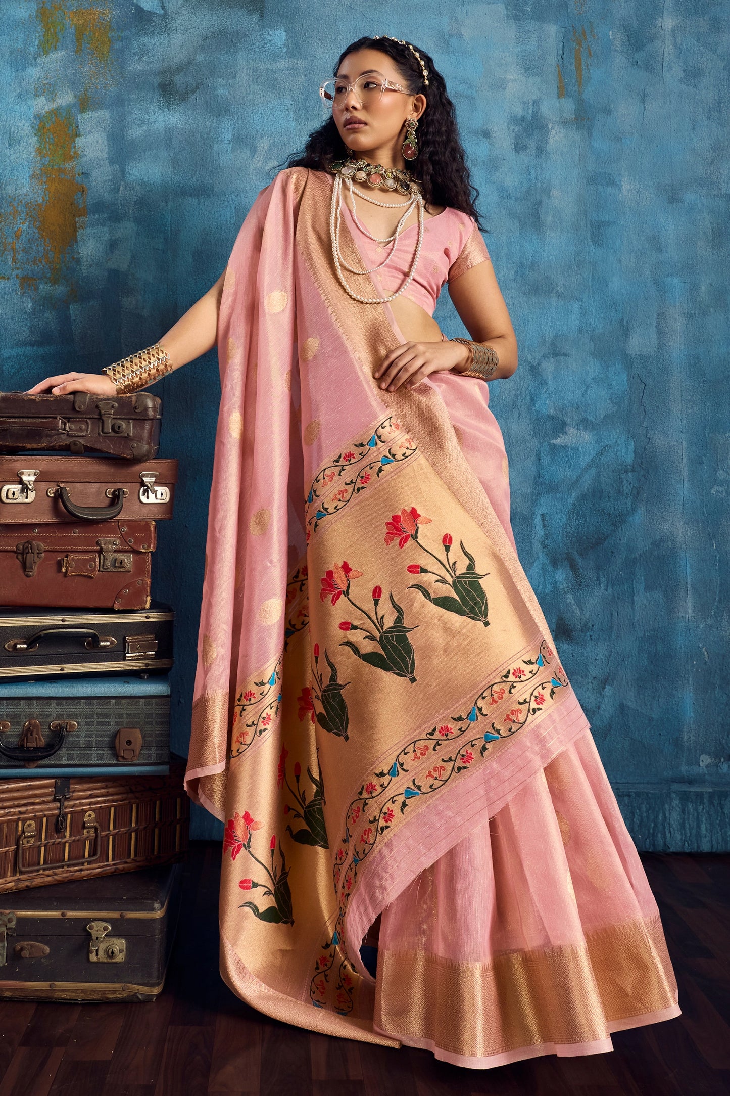 Pink Woven Zari Tissue Saree-SAR12354_3_SareeButa.com
