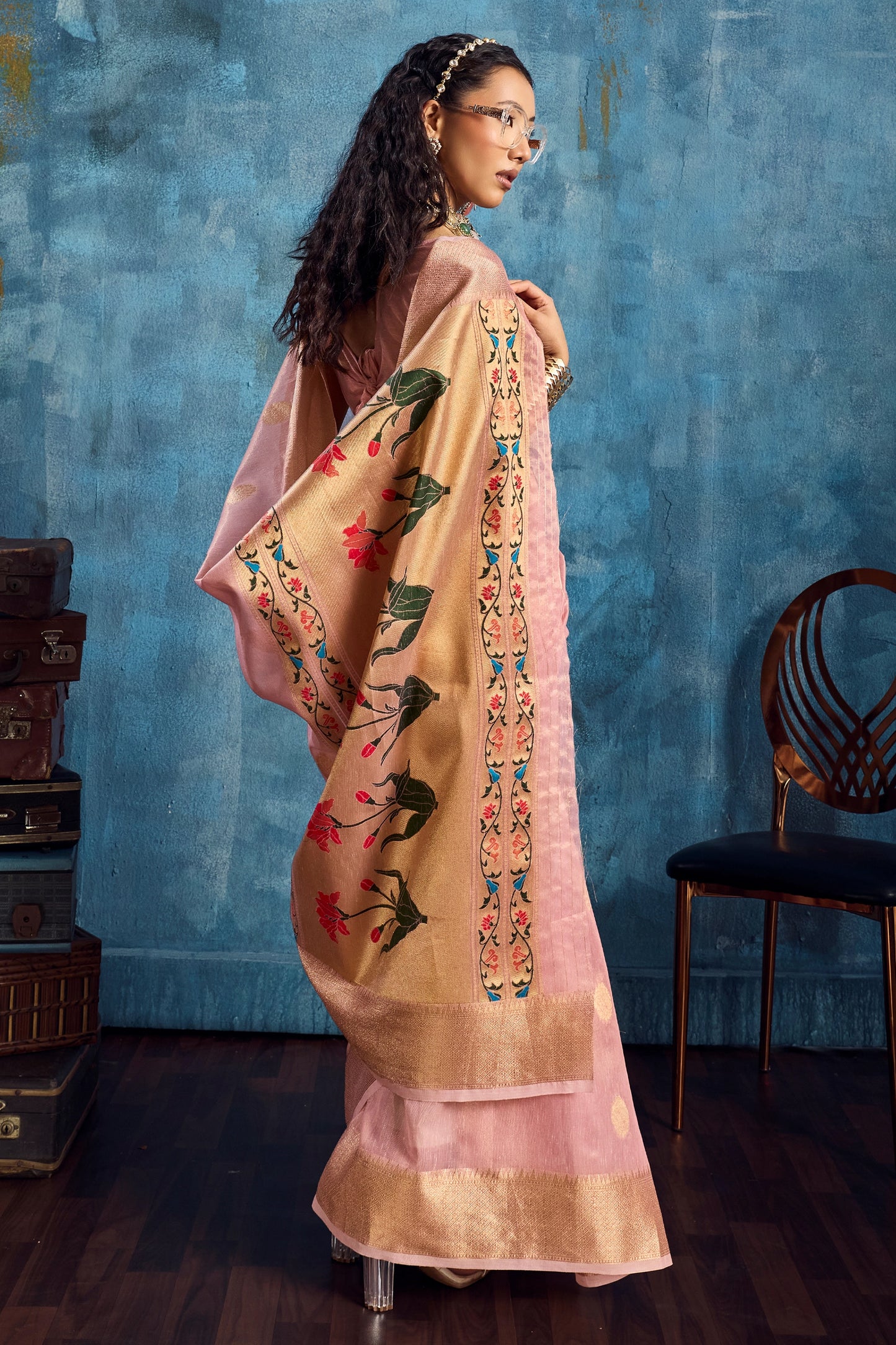 Pink Woven Zari Tissue Saree-SAR12354_4_SareeButa.com