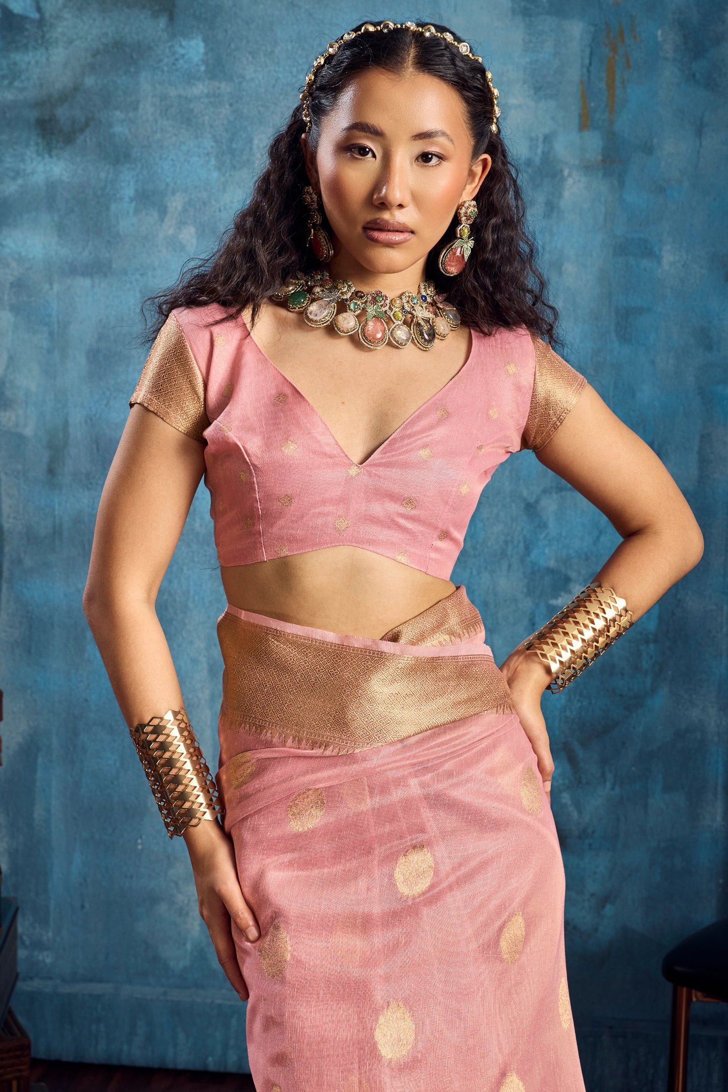 Pink Woven Zari Tissue Saree-SAR12354_5_SareeButa.com