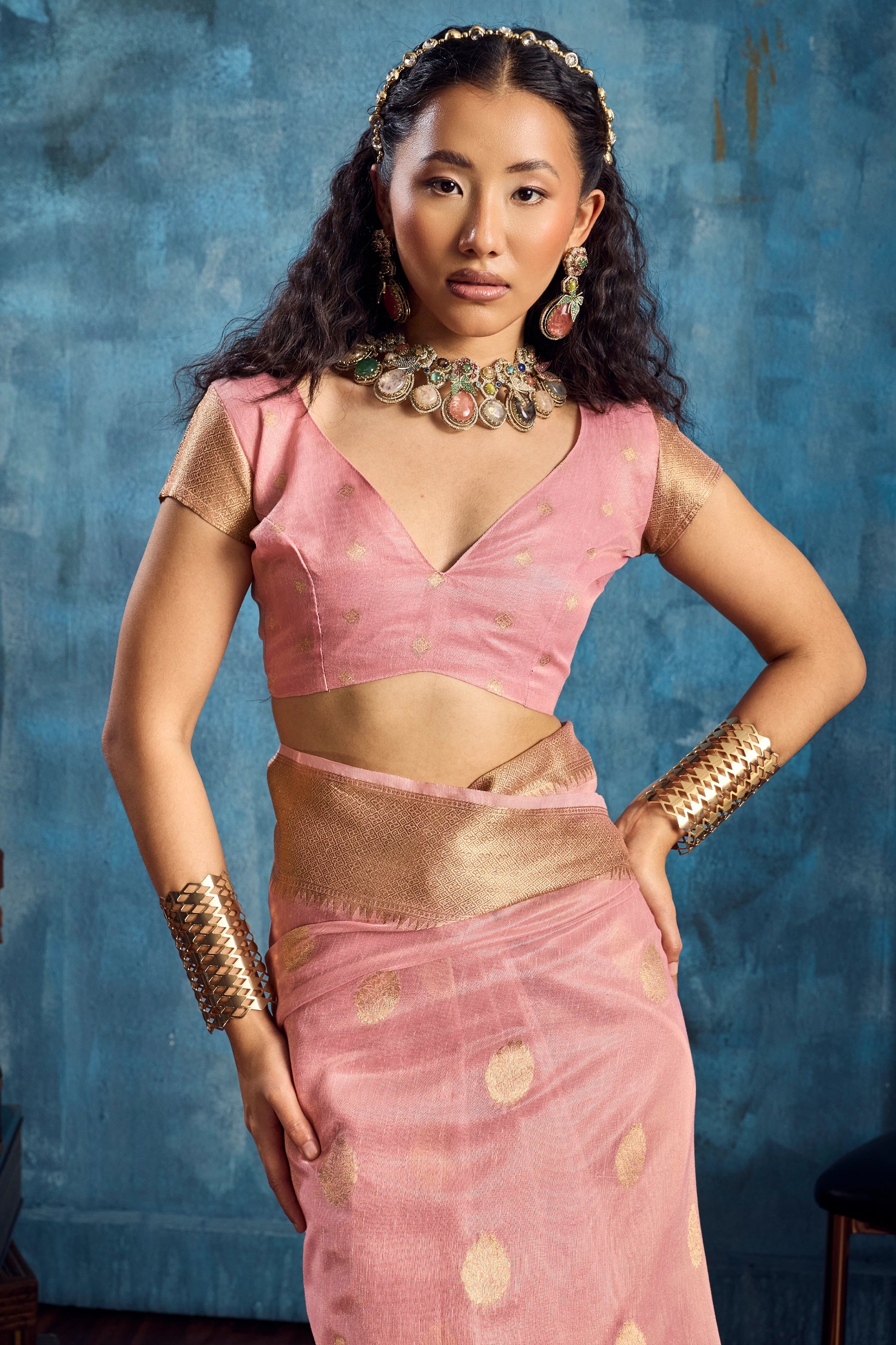 Pink Woven Zari Tissue Saree-SAR12354_5_SareeButa.com