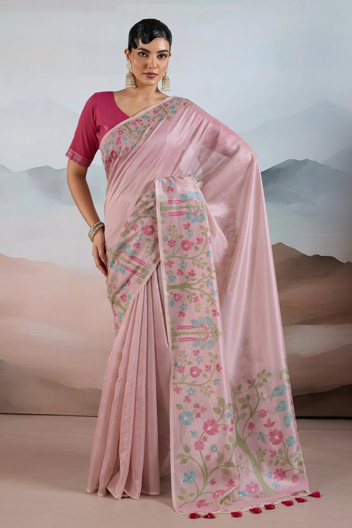 Pink Zari Tissue Brasso saree-SAR12299_1_SareeButa.com