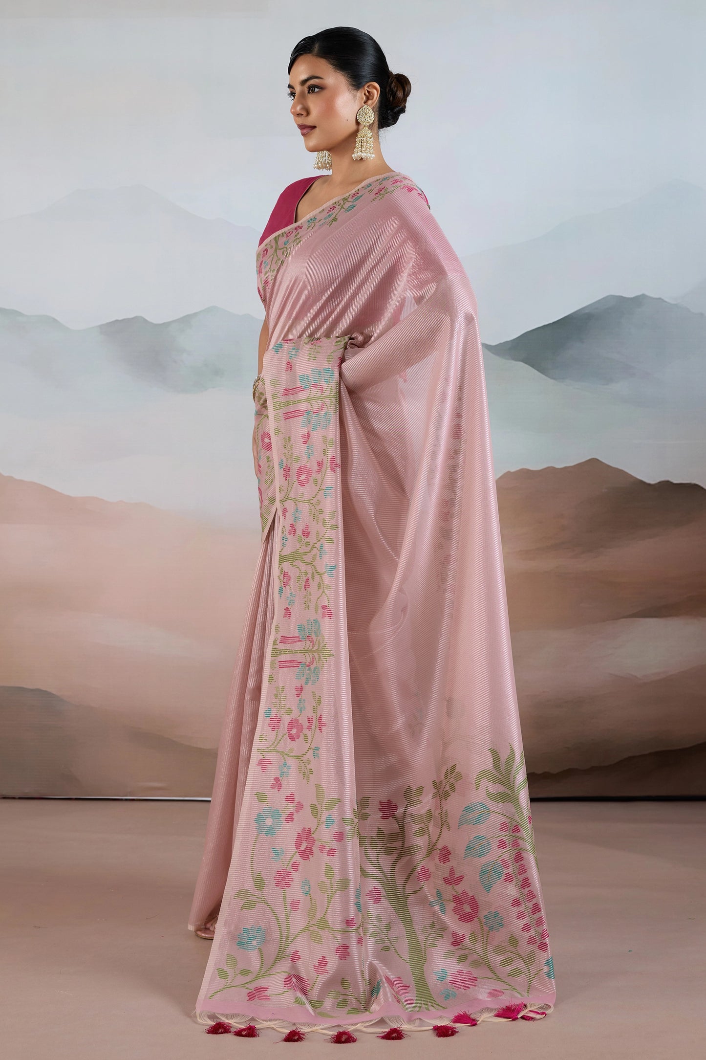 Pink Zari Tissue Brasso saree-SAR12299_3_SareeButa.com