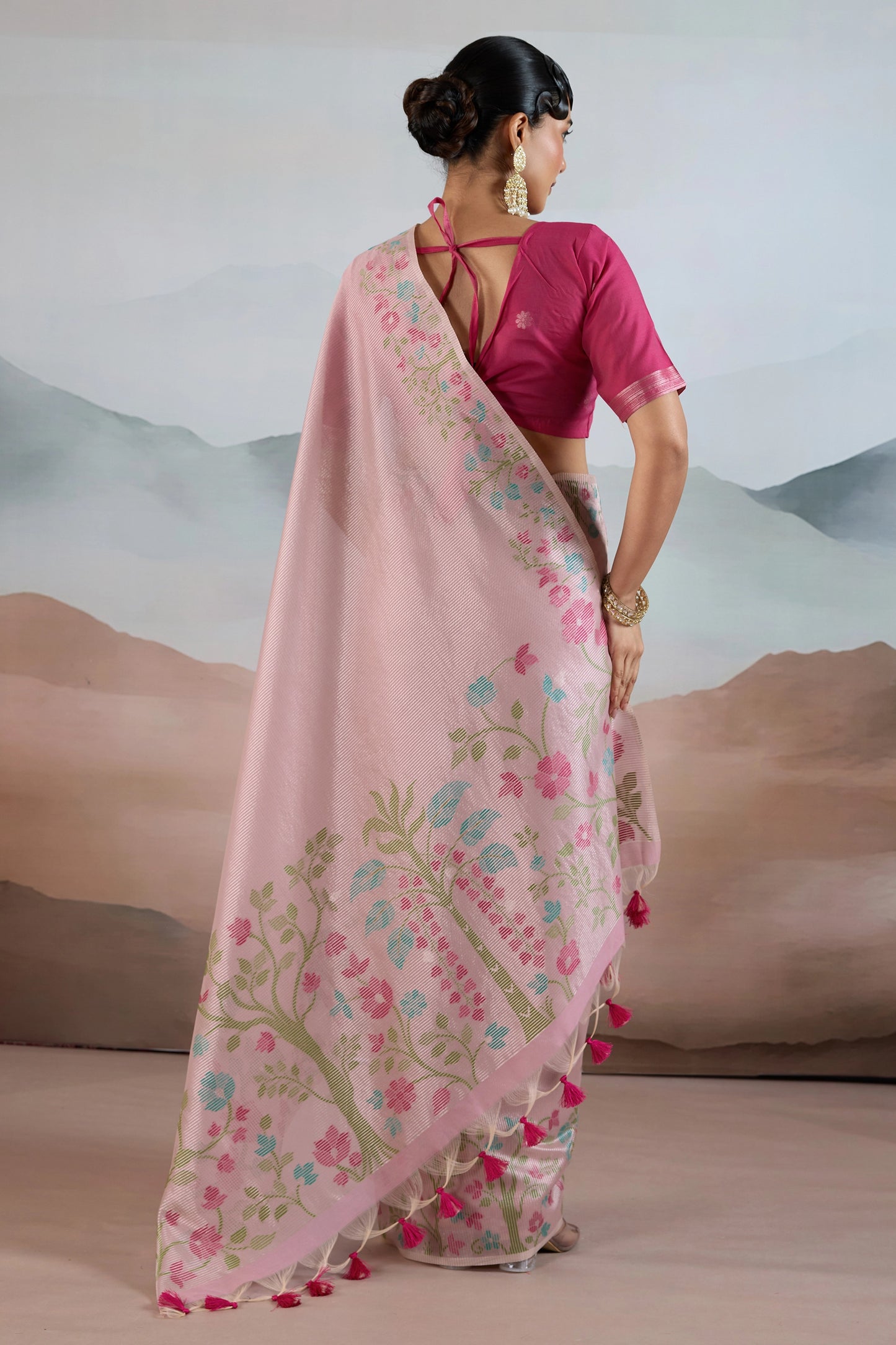 Pink Zari Tissue Brasso saree-SAR12299_5_SareeButa.com