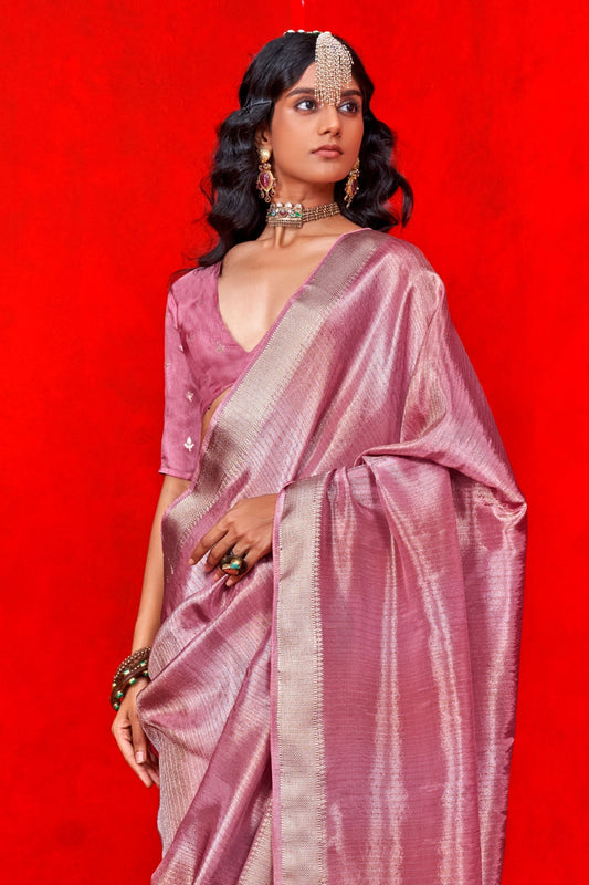 Pink Zari Work Viscose Tissue Saree-ZB133870_2_SareeButa.com