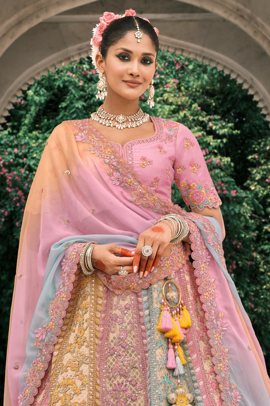 Pink and Blue Semi-Stitched Embroidered Silk Lehenga-SAR10434_2_SareeButa.com
