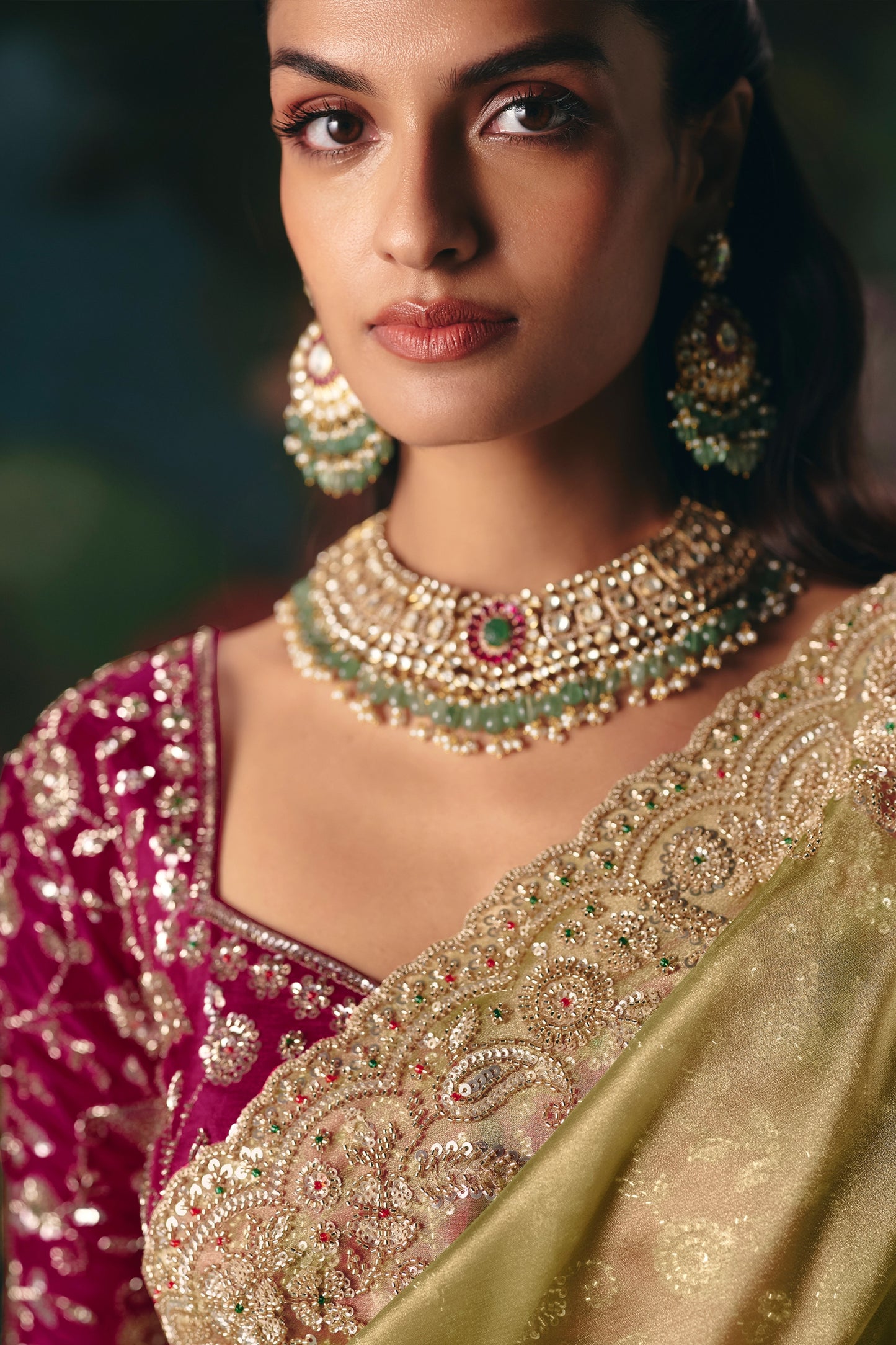 Pista Green Embroidered Organza Saree-SAR12017_3_SareeButa.com