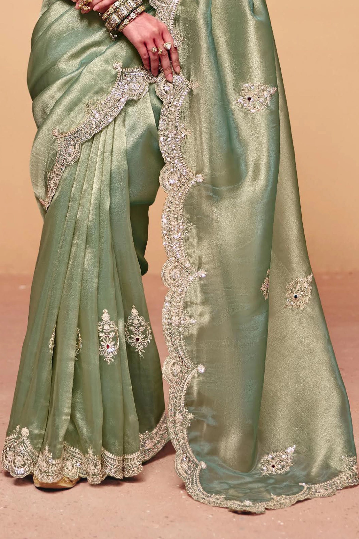 Pista Green Embroidered Organza Saree-SAR12266_5_SareeButa.com