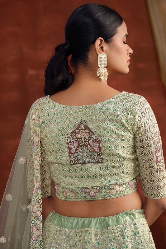 Pista Green Embroidered Semi-Stitched Net Lehenga-SAR10344_2_SareeButa.com