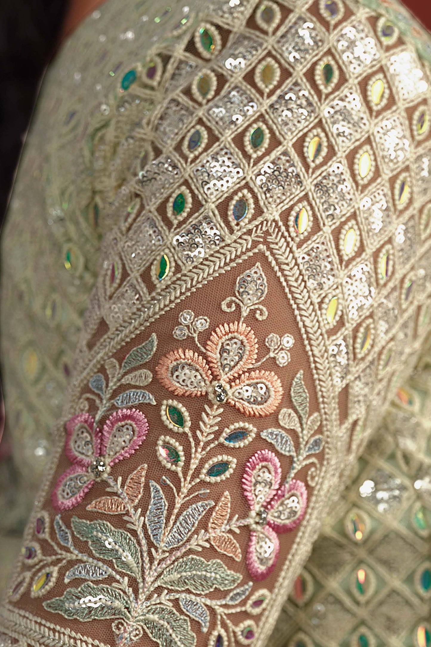 Pista Green Embroidered Semi-Stitched Net Lehenga-SAR10344_4_SareeButa.com