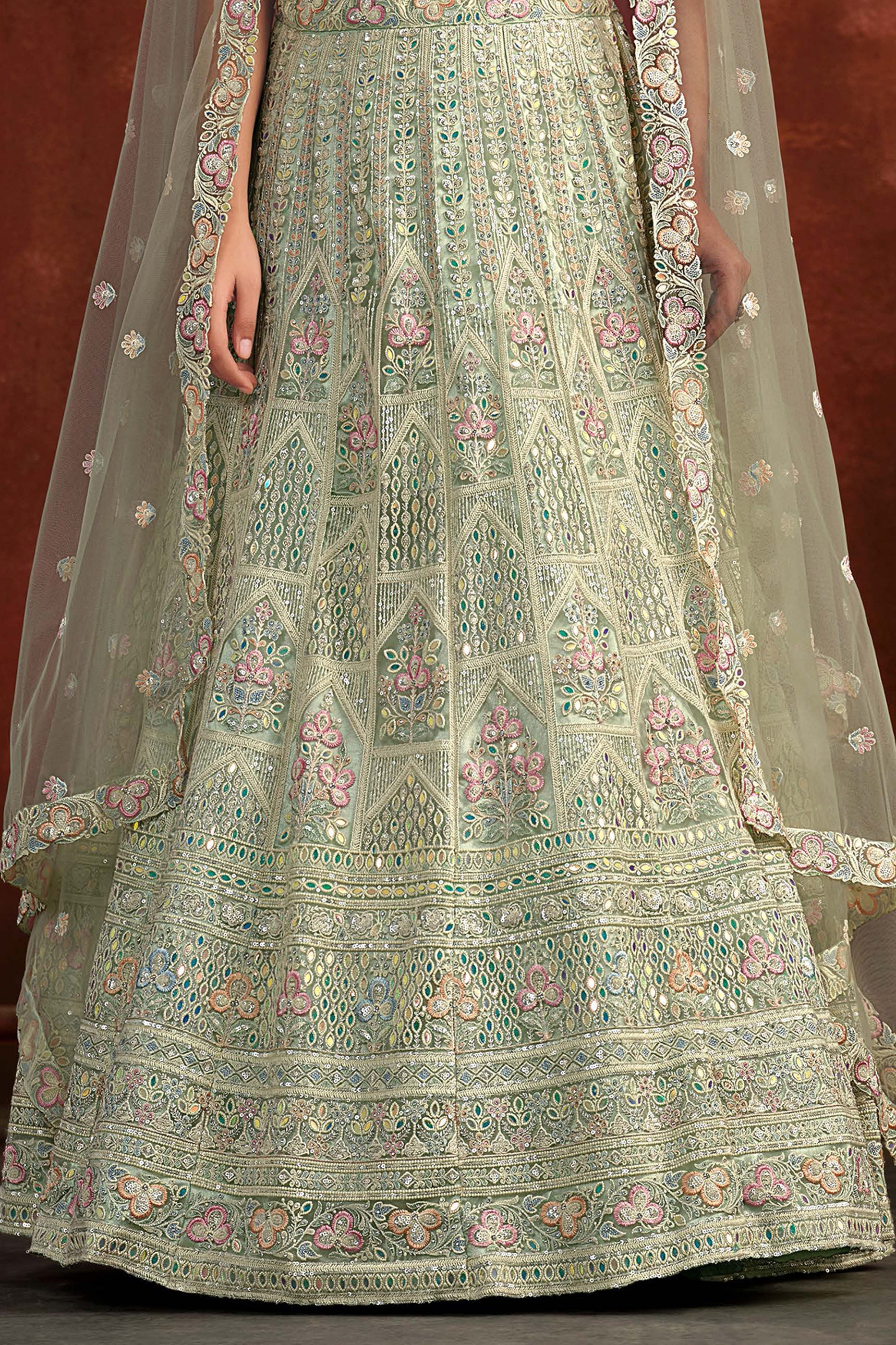Pista Green Embroidered Semi-Stitched Net Lehenga-SAR10344_5_SareeButa.com