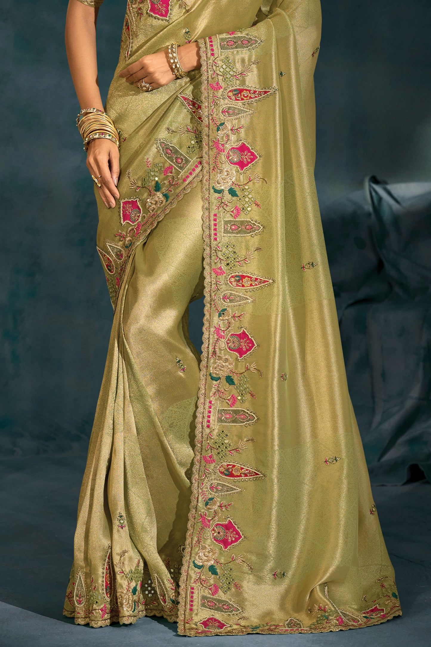 Pista Green Embroidered Silk Saree-SAR10397_5_SareeButa.com
