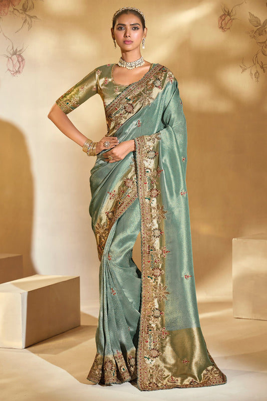 Pista Green Embroidered Silk Saree-SAR10617_1_SareeButa.com