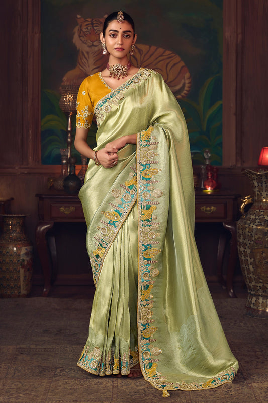 Pista Green Heavy Work Silk Saree-SAR10989_1_SareeButa.com