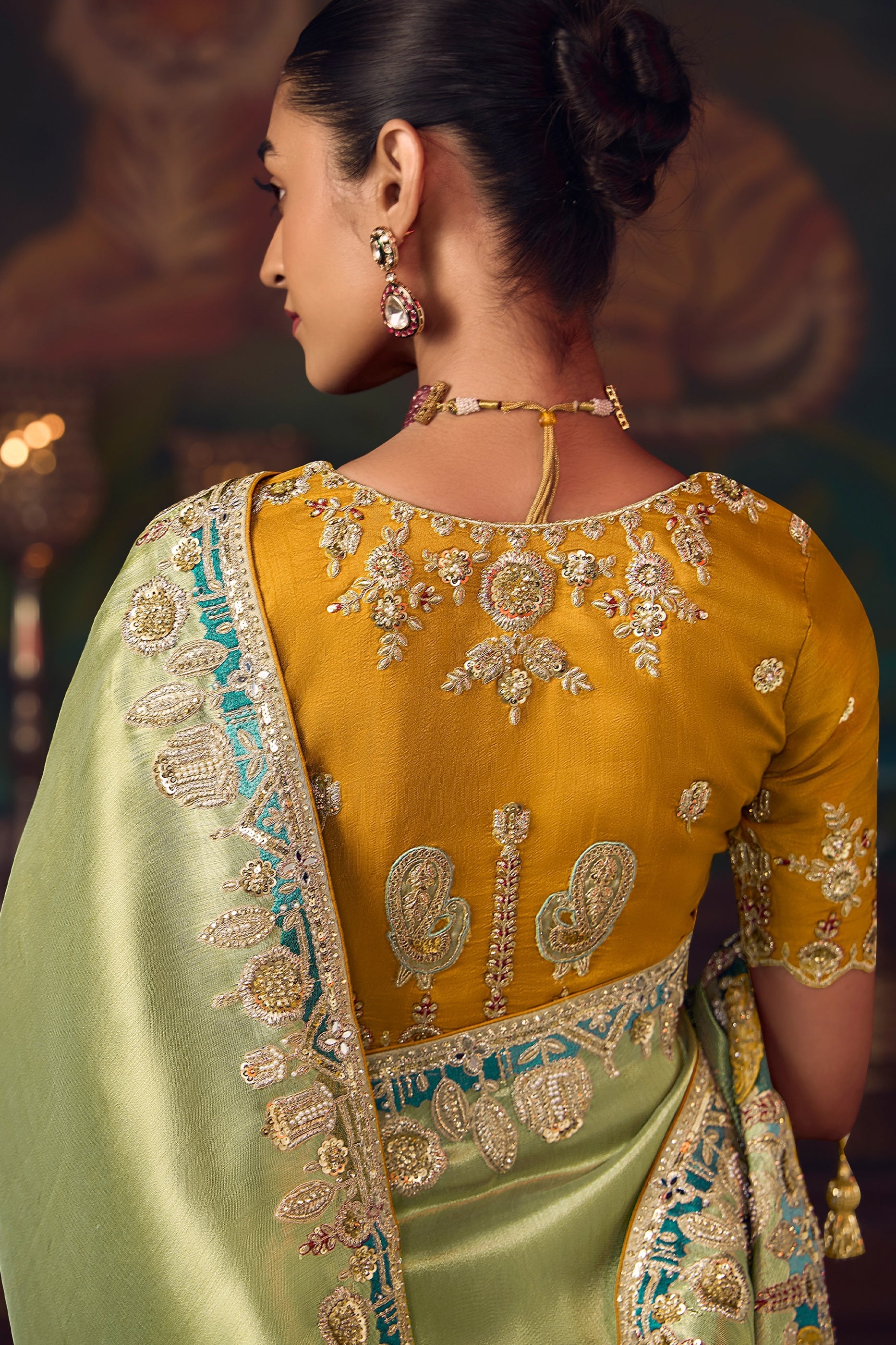 Pista Green Heavy Work Silk Saree-SAR10989_3_SareeButa.com