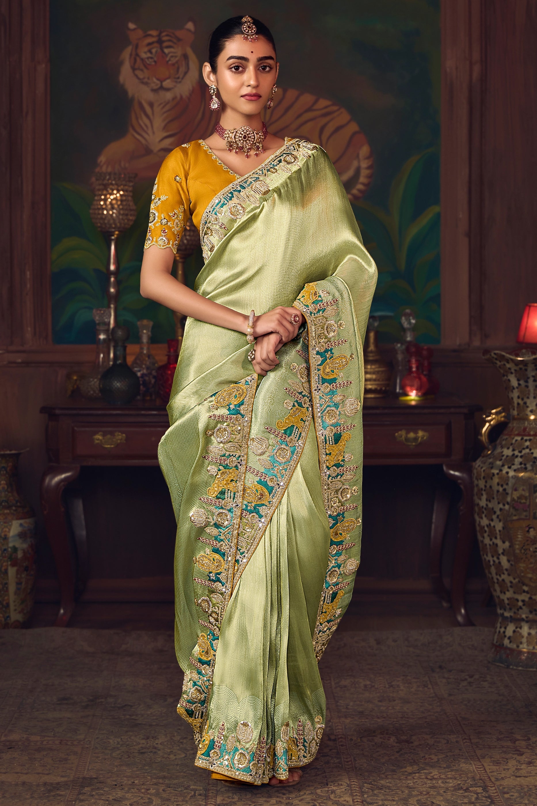 Pista Green Heavy Work Silk Saree-SAR10989_4_SareeButa.com