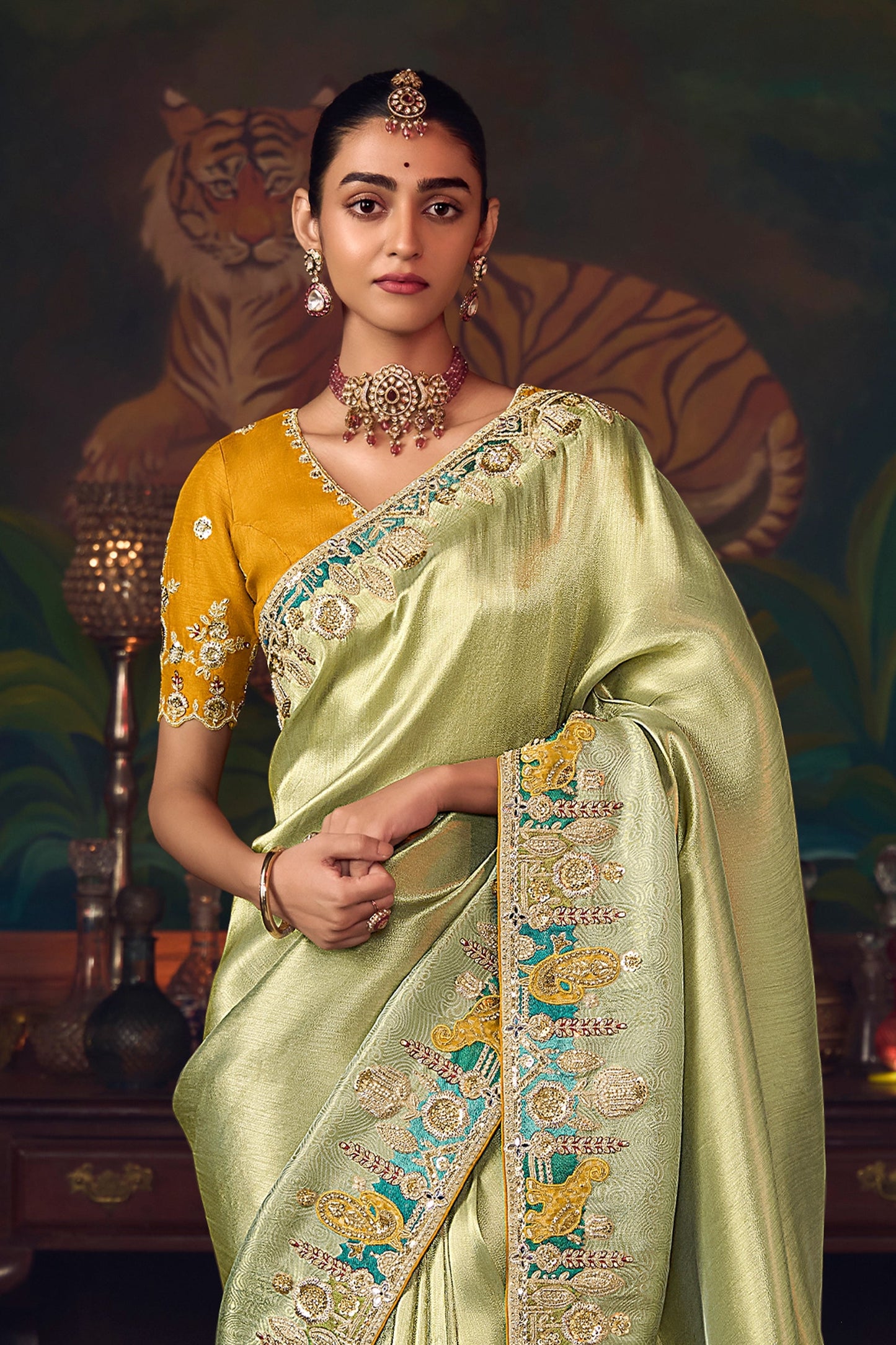 Pista Green Heavy Work Silk Saree-SAR10989_5_SareeButa.com