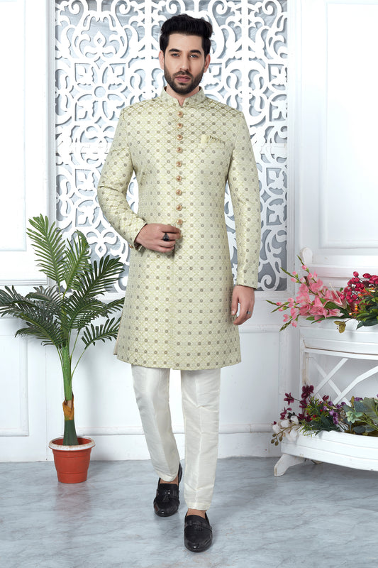Pista Green Jacquard Silk Kurta Pajama-SAR11420_1_SareeButa.com