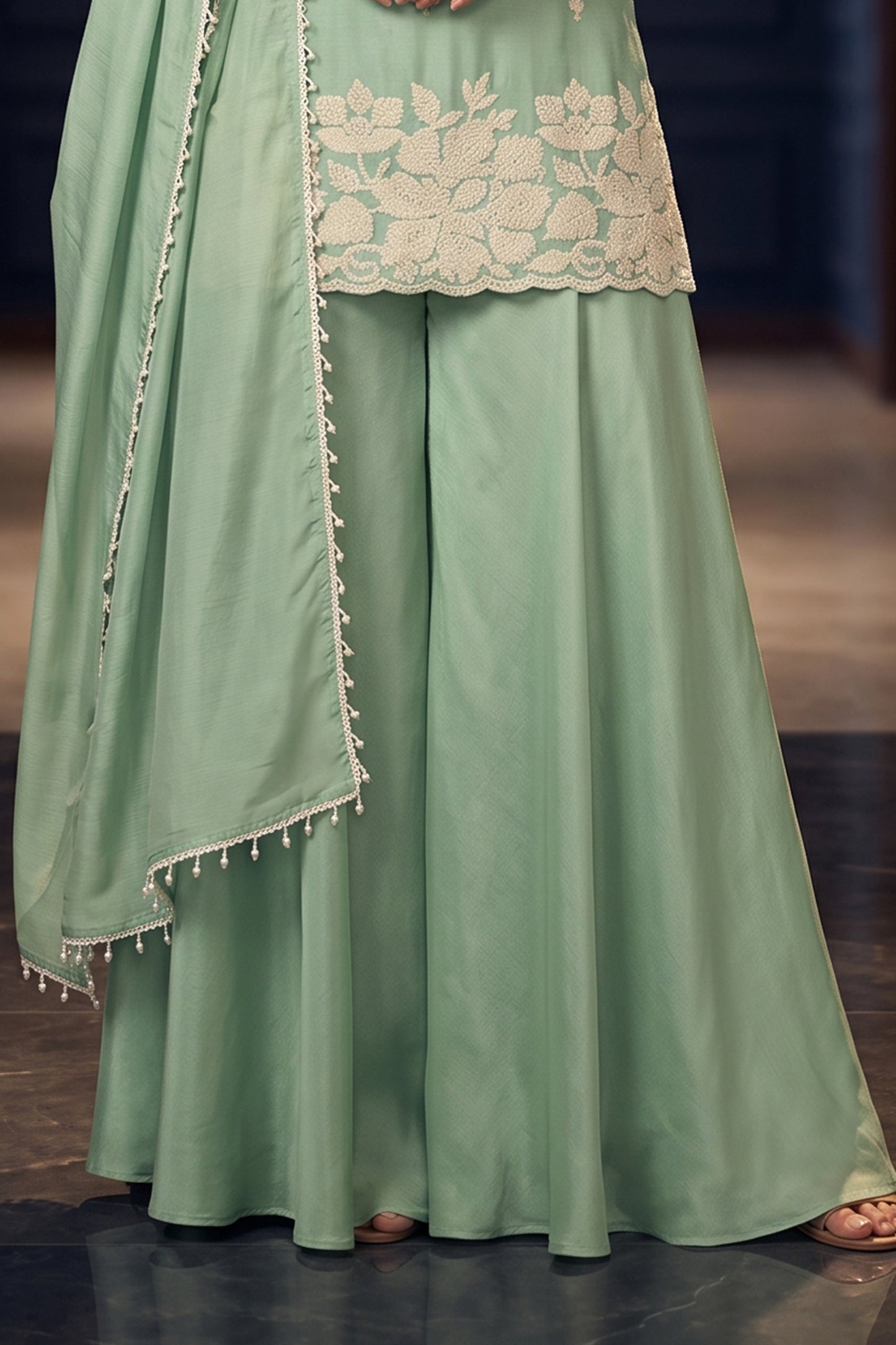 Pista Green Readymade Bead Work Chinon Suit-SAR12980_8_SareeButa.com