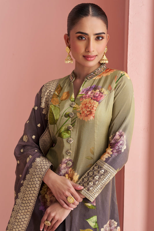 Pista Green Readymade Embroidered Silk Suit-SAR10501_2_SareeButa.com
