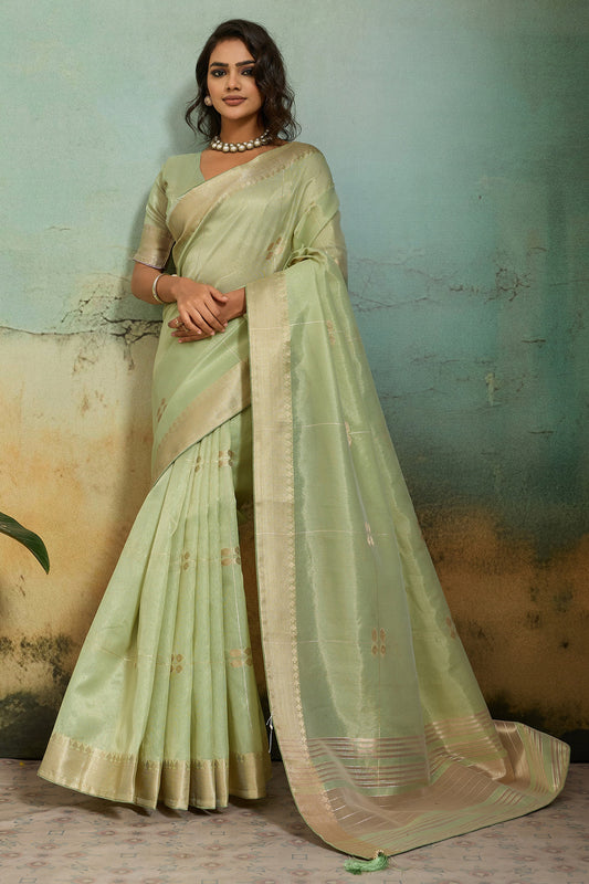 Pista Green Tissue Linen Saree-SAR12546_1_SareeButa.com