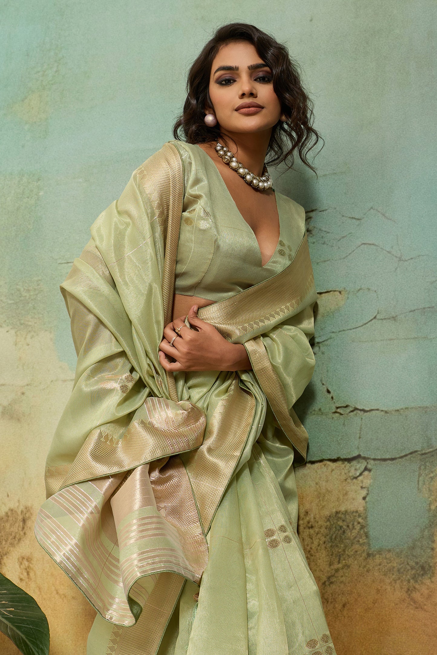 Pista Green Tissue Linen Saree-SAR12546_2_SareeButa.com