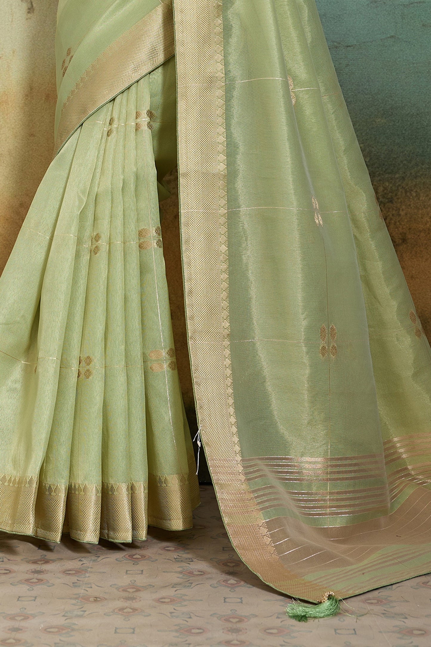 Pista Green Tissue Linen Saree-SAR12546_5_SareeButa.com