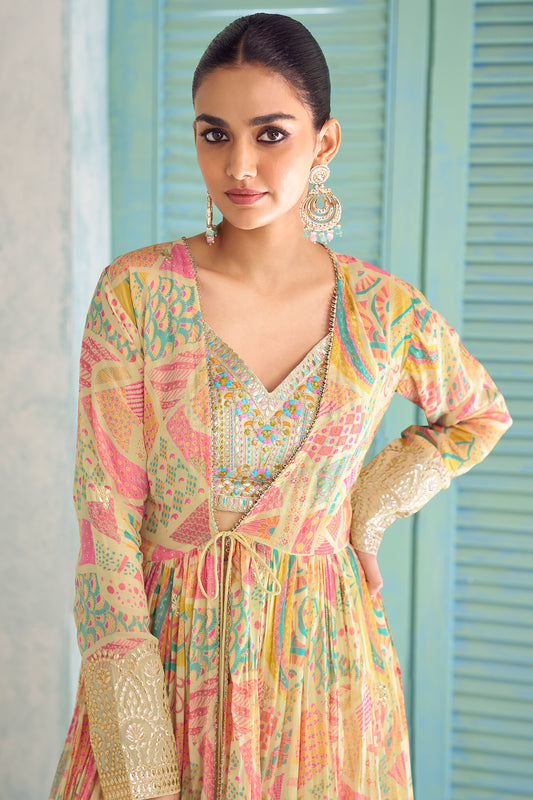 Pista Readymade Embroidered Palazzo Set With Long Shrug-SAR13119_2_SareeButa.com