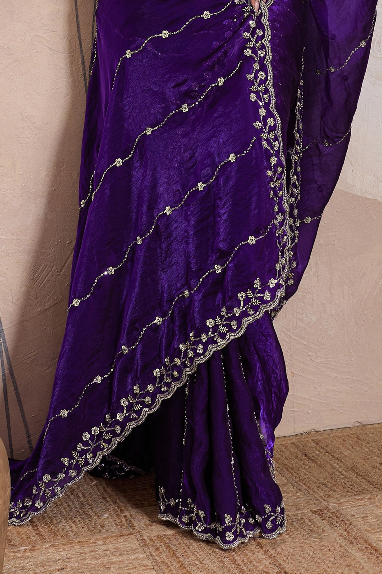 Plum Purple Embroidered Satin Saree-SAR11788_5_SareeButa.com