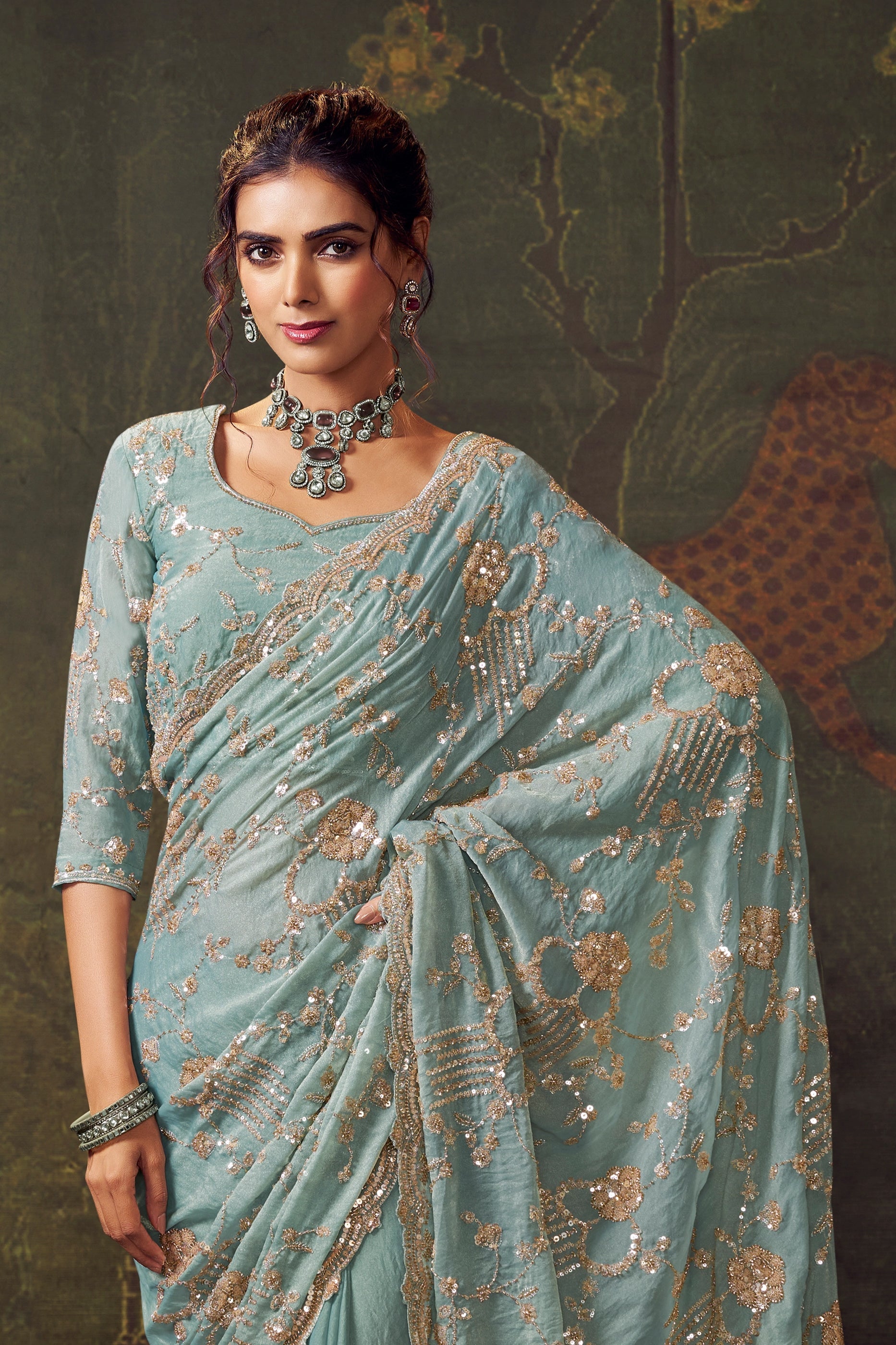 Powder Blue Embroidered Tissue Saree-SAR11176_3_SareeButa.com