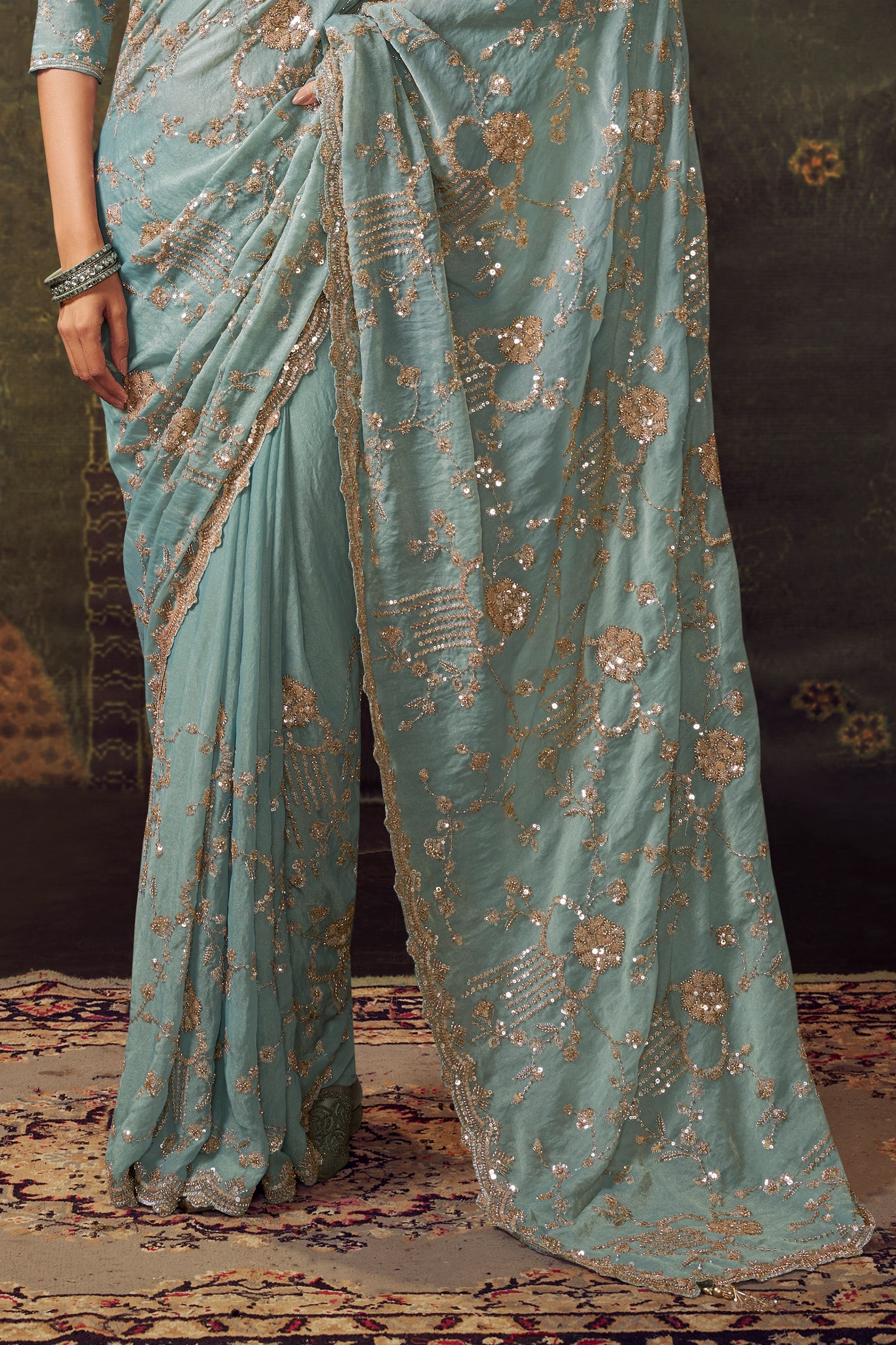 Powder Blue Embroidered Tissue Saree-SAR11176_4_SareeButa.com