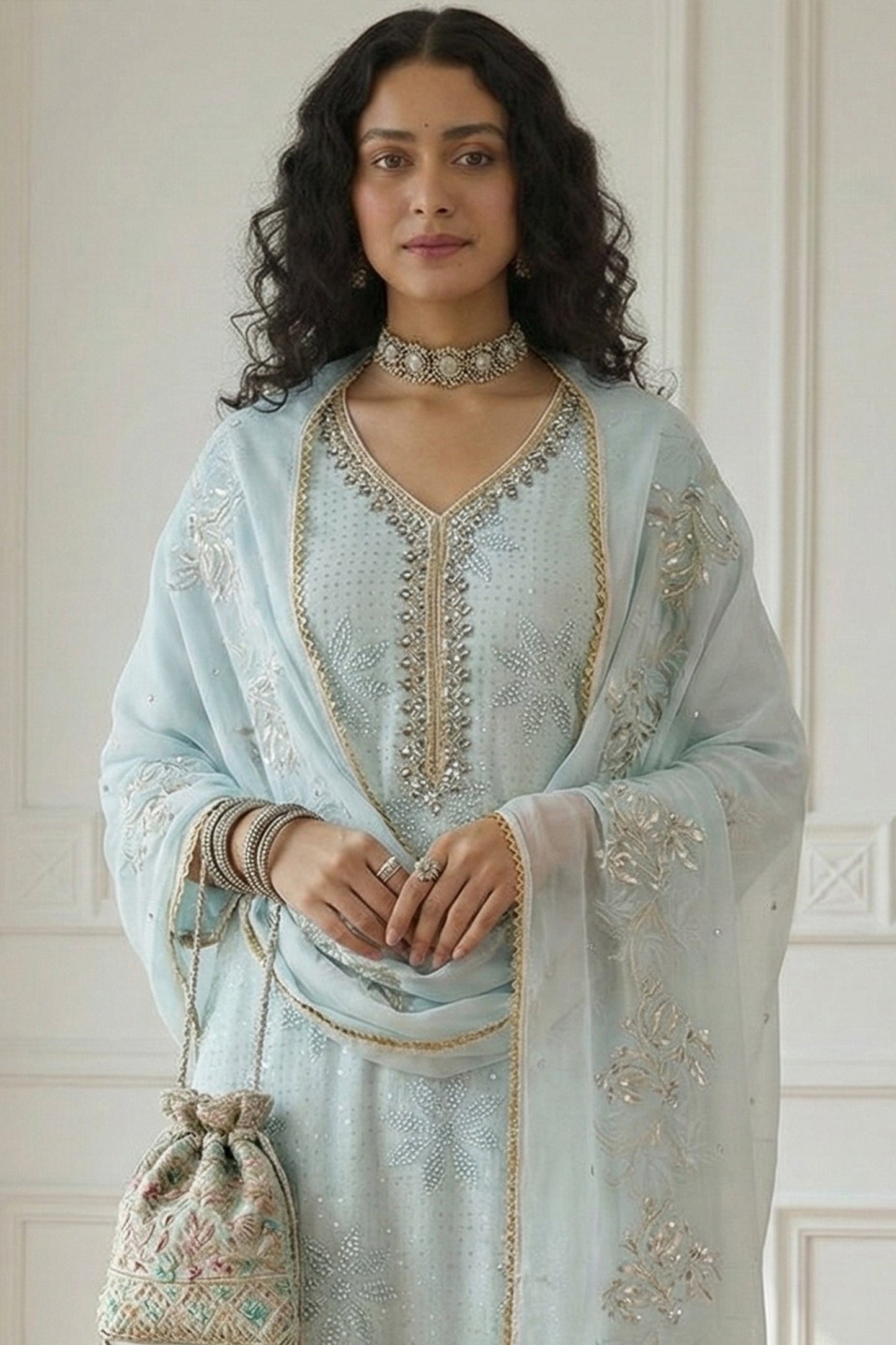 Powder Blue Readymade Embroidered Georgette Suit-SAR11640_3_SareeButa.com